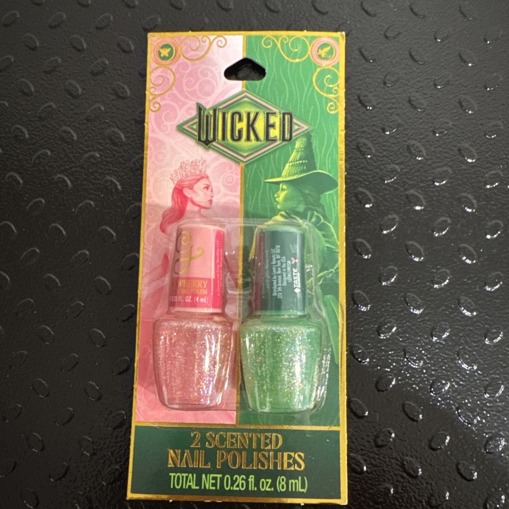 Wicked Nail Polish Duo โ Glitter Green & Pink โ 2 Pack โ 0.26 fl oz